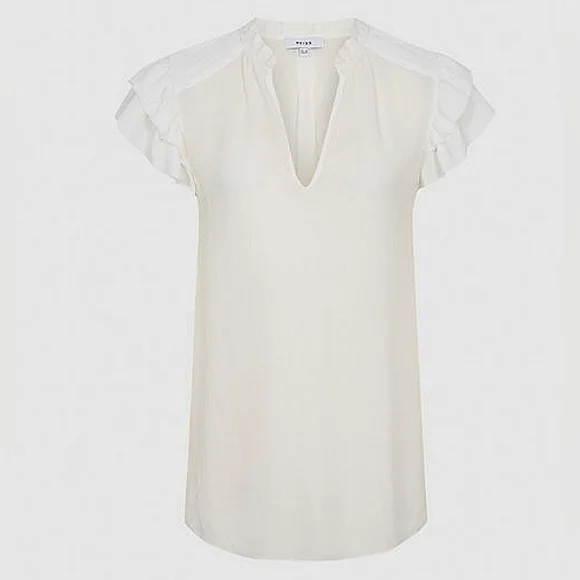 NWT REISS | Bella Flutter Sleeve Top - Picture 2 of 4